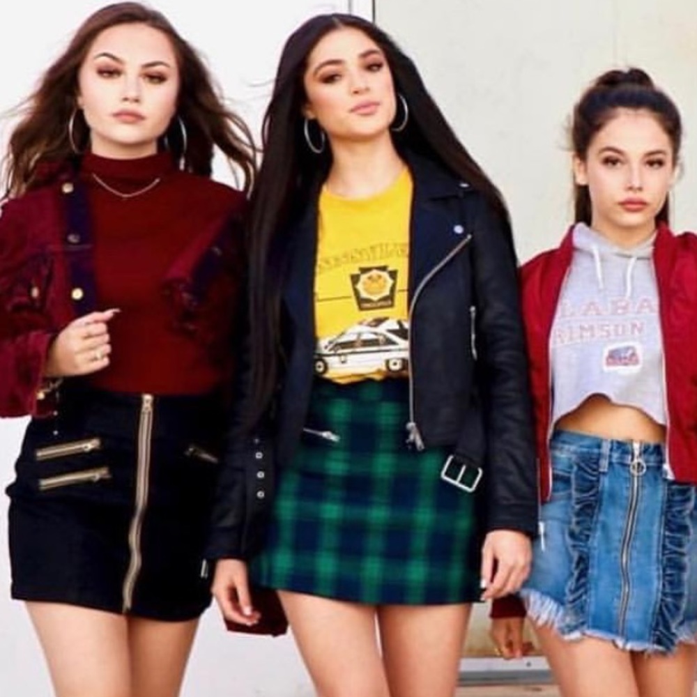 LF green plaid skirt with zipper